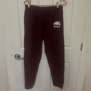 Roots Kids Burgundy Sweatpants with Logo
